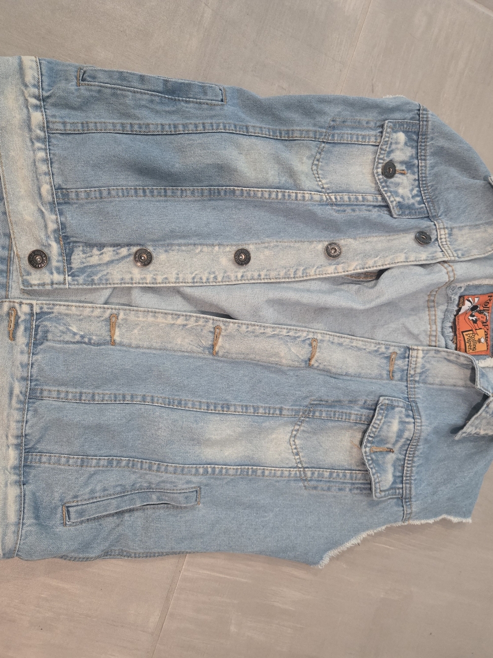 Rolling Paper Medium Light Wash Denim Vest - Men's Sleeveless Jacket